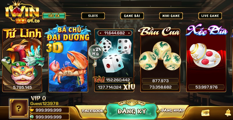 Giao diện iWin độc đáo